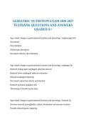 GERIATRIC NUTRITION EXAM 2026-2027 TESTBANK QUESTIONS AND ANSWERS GRADED A&plus;