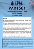  PAR1501 Assignment 1 &lpar;ANSWERS&rpar; Semester 1 2026 - DISTINCTION GUARANTEED