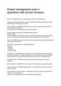 Project management exam 1 Questions with Correct Answers