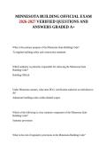MINNESOTA BUILDING OFFICIAL EXAM  2026-2027 VERIFIED QUESTIONS AND ANSWERS GRADED A&plus;