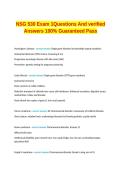NSG 530 Exam 1Questions And verified Answers 100&percnt; Guaranteed Pass