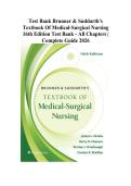 Test Bank Brunner & Suddarth's Textbook Of Medical-Surgical Nursing 16th Edition Test Bank - All Chapters &vert; Complete Guide 2026