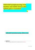 NURS 6630 Psychopharmacology Exam Questions And Verified Answers Latest Updated grade A&plus; Guaranteed