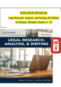SOLUTION MANUAL Legal Research&comma; Analysis&comma; and Writing&comma; 5th Edition by Putman&comma; Albright&comma; Chapters 1 - 19