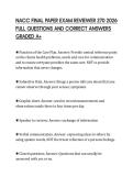 NACC FINAL PAPER EXAM REVIEWER 270 2026 FULL QUESTIONS AND CORRECT ANSWERS GRADED A&plus;