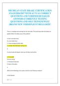 MICHIGAN STATE BRAKE CERTIFICATION  EXAM 2026&sol;2027 WITH ACTUAL CORRECT  QUESTIONS AND VERIFIED DETAILED  ANSWERS &vert;CURRENTLY TESTING  QUESTIONS AND SOLUTIONS&vert;NEWEST  &vert;BRAND NEW VERSION&vert;JUST RELEASED&excl;&excl; 