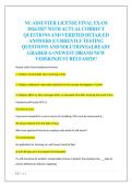 NC ADJUSTER LICENSE FINAL EXAM  2026&sol;2027 WITH ACTUAL CORRECT  QUESTIONS AND VERIFIED DETAILED  ANSWERS &vert;CURRENTLY TESTING  QUESTIONS AND SOLUTIONS&vert;ALREADY  GRADED A&plus;&vert;NEWEST &vert;BRAND NEW  VERSION&vert;JUST RELEASED&excl;&excl; 