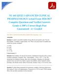 NU 641 QUIZ 1 ADVANCED CLINICAL PHARMACOLOGY Actual Exam 2026&sol;2027 Complete Questions and Verified Answers Grade A 100&percnt; Correct Regis Pass Guaranteed - A&plus; Graded