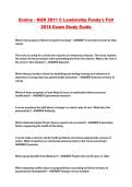 Evolve - NUR 2811 C Leadership Fundy's Fall 2018 Exam Study Guide 