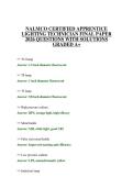 NALMCO CERTIFIED APPRENTICE LIGHTING TECHNICIAN FINAL PAPER 2026 QUESTIONS WITH SOLUTIONS GRADED A&plus;