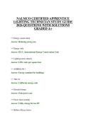 NALMCO CERTIFIED APPRENTICE LIGHTING TECHNICIAN STUDY GUIDE 2026 QUESTIONS WITH SOLUTIONS GRADED A&plus;