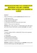 H&R BLOCK INCOME TAX COURSE EXAM  QUESTIONS AND 100&percnt; VERIFIED  ANSWERS WITH RATIONALES GRADED A&plus;  LATEST 2026&sol;2027