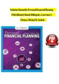Solution Manual for Personal Financial Planning 15th Edition by Randy Billingsley&comma; Lawrence J&period; Gitman&comma; Michael D&period; Joehnk