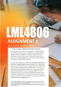 LML4806 Assignment 1 Semester 1 2026 - Due March 2026