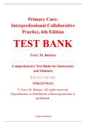 Test Bank &ndash; Primary Care&colon; Interprofessional Collaborative Practice&comma; 6th Edition &ndash; Terry M&period; Buttaro &ndash; ISBN 9780323570152 &lpar;Chapters 1&ndash;228 Covered&rpar;