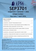 SEP3701 Assignment 1 &lpar;ANSWERS&rpar; Semester 1 2026 - DISTINCTION GUARANTEED