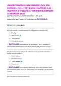 UNDERSTANDING PATHOPHYSIOLOGY 6TH EDITION &ndash; FULL TEST BANK CHAPTERS 1-42 &vert; HUETHER & MCCANCE &vert; VERIFIED QUESTIONS & ANSWERS 2026