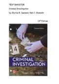 Test Bank for Criminal Investigation 13th Edition by Charles Swanson&comma; Neil Chamelin &lpar; All Chapters Included&rpar; Latest 2026