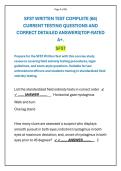 SFST WRITTEN TEST COMPLETE &lpar;66&rpar; CURRENT TESTING QUESTIONS AND CORRECT DETAILED ANSWERS&vert;TOP-RATED A&plus;&period;