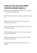 NASM CNC FINAL EXAM 2026 VERIFIED QUESTIONS ANSWERS GRADED A&plus;