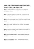 NASM CNC FINAL EXAM 2026 ACTUAL PAPER SOLVED QUESTIONS VERIFIED A&plus;