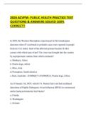 2026 ACVPM- PUBLIC HEALTH PRACTICE TEST QUESTIONS & ANSWERS SOLVED 100&percnt; CORRECT&excl;&excl;