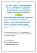 QFA REGS &ndash; SAMPLE PAPER 3 EXAM 2026 BANK ALL COMPLETE &lpar;100&rpar; CURRENT TESTING QUESTIONS AND CORRECT DETAILED ANSWERS&vert;TOP-RATED A&plus;&period;