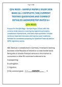 QFA REGS &ndash; SAMPLE PAPER 2 EXAM 2026 BANK ALL COMPLETE &lpar;100&rpar; CURRENT TESTING QUESTIONS AND CORRECT DETAILED ANSWERS&vert;TOP-RATED A&plus;