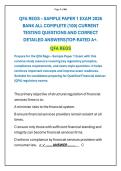 QFA REGS &ndash; SAMPLE PAPER 1 EXAM 2026 BANK ALL COMPLETE &lpar;100&rpar; CURRENT TESTING QUESTIONS AND CORRECT DETAILED ANSWERS&vert;TOP-RATED A&plus;&period;