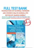 Test Bank for Foundations of Maternal-newborn and women&rsquo;s health nursing 8th edition by Murray&period;&vert;Consists of 1-28 Complete Chapters&comma; ISBN&colon; 978-0323827386&period;&vert;Latest update&period;