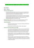 NR 442 Community Health Nursing Exam 1 Study Guide&vert;Accurate&vert;Verified
