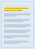 ATI EXIT EXAM 2026-2027 WITH NGN   questions and answers updated