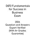 D072 Business Fundamentals Study Guide 2026 &vert; Success & Exam Prep