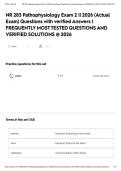 NR 283 Pathophysiology Exam 2 &vert;&vert; 2026 &lpar;Actual Exam&rpar; Questions with verified Answers &vert; FREQUENTLY MOST TESTED QUESTIONS AND VERIFIED SOLUTIONS &commat; 2026