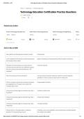 TECHNOLOGY EDUCATION CERTIFICATION EXAM PRACTICE QUESTIONS VITH DETAILED ANSWERS