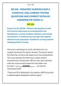 NR 328 &ndash; PEDIATRIC NURSING EXAM 2 COMPLETE &lpar;100&rpar; CURRENT TESTING QUESTIONS AND CORRECT DETAILED ANSWERS&vert;TOP-RATED A&plus;&period;