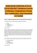 IAHSS BASIC OFFICER ACTUAL EXAM 2026&sol;2027 &vert; Healthcare Security Certification &vert; Comprehensive Practice Test &vert; Verified Q&A &vert; Pass Guaranteed - A&plus; Graded