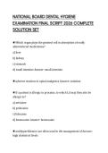 NATIONAL BOARD DENTAL HYGIENE EXAMINATION FINAL SCRIPT 2026 COMPLETE SOLUTION SET