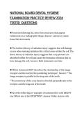 NATIONAL BOARD DENTAL HYGIENE EXAMINATION PRACTICE REVIEW 2026 TESTED QUESTIONS