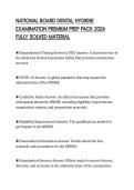 NATIONAL BOARD DENTAL HYGIENE EXAMINATION PREMIUM PREP PACK 2026 FULLY SOLVED MATERIAL
