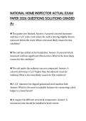 NATIONAL HOME INSPECTOR ACTUAL EXAM PAPER 2026 QUESTIONS SOLUTIONS GRADED A&plus;