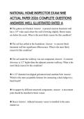 NATIONAL HOME INSPECTOR EXAM NHIE ACTUAL PAPER 2026 COMPLETE QUESTIONS ANSWERS WELL ILLUSTRATED RATED A
