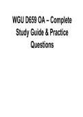 WGU D659 OA Complete Study Guide and Practice Questions 2025&sol; 2026