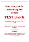 Test Bank &ndash; Data Analytics for Accounting&comma; 3rd Edition &ndash; Vernon J&period; Richardson&comma; Ryan A&period; Teeter&comma; & Katie L&period; Terrell &ndash; ISBN 9781264444908 &lpar;Chapters 1&ndash;11 Covered&rpar;