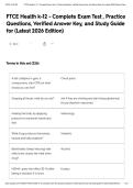 FTCE Health k-12 - Complete Exam Test &comma; Practice Questions&comma; Verified Answer Key&comma; and Study Guide for &lpar;Latest 2026 Edition&rpar;