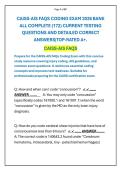 CAISS-AIS FAQS CODING EXAM 2026 BANK ALL COMPLETE &lpar;172&rpar; CURRENT TESTING QUESTIONS AND DETAILED CORRECT ANSWERS&vert;TOP-RATED A&plus;&period;