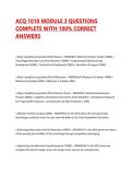 ACQ 1010 MODULE 3 QUESTIONS COMPLETE WITH 100&percnt; CORRECT ANSWERS
