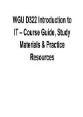 WGU D322 Introduction to IT Course Guide&comma; Study Materials and Practice Resources 2025&sol; 2026