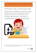 ATI TESTING LEVEL 2 PROCTORED EXAM  EXAM FINAL  VERIFIED QUESTIONS  AND  CORRECT DETAILED ANSWERS WITH  DETAILED RATIONALES GRADED A&plus;  GUARANTEED PASS ACE YOUR EXAM   