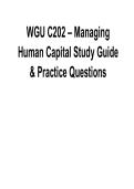 WGU C202 Managing Human Capital Study Guide and Practice Questions 2025&sol; 2026